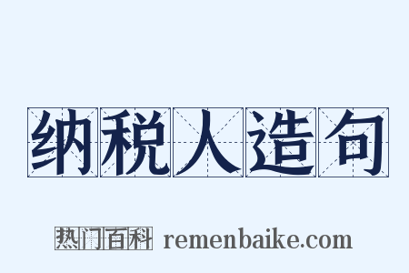 纳税人造句是什么意思的图片